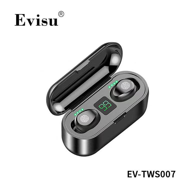 [[ HADIAH PERCUMA Evisu EV-TWS007 TWS008 Original TWS 5.0 Fon Telinga Bluetooth Fon Telinga Wayarles Paparan LED Set