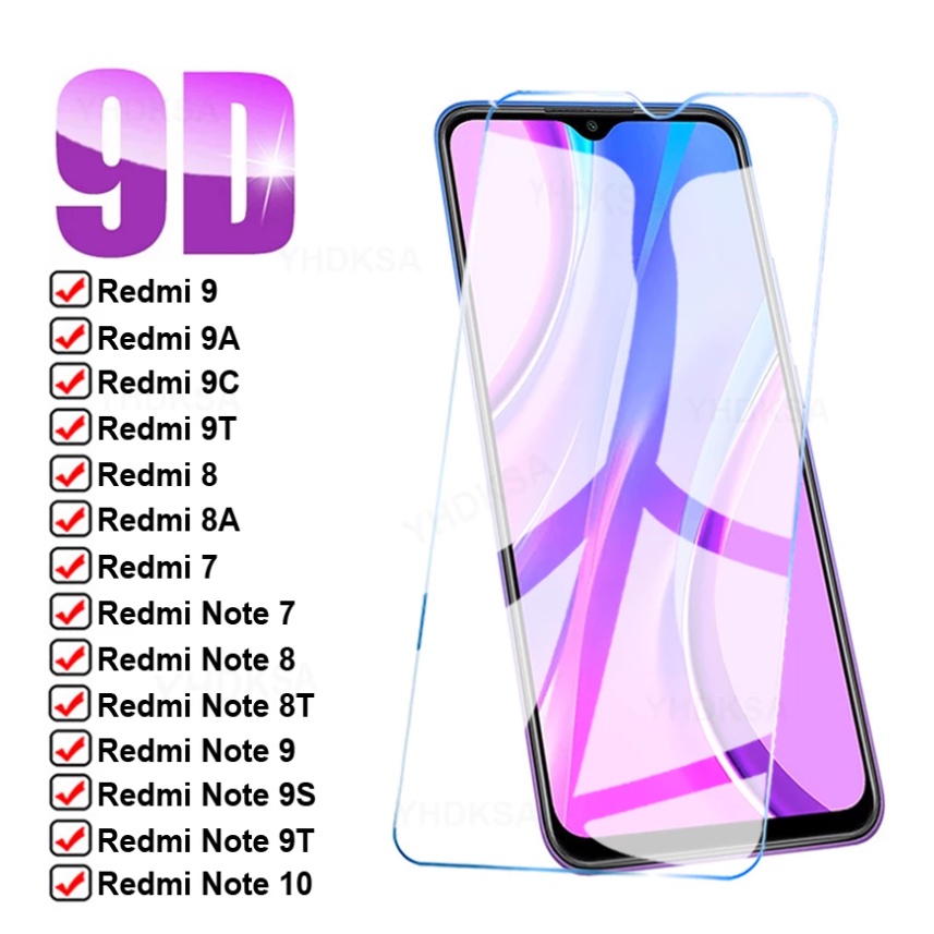 9d Full Protective Glass For Xiaomi Redmi 9 9a 9c 9t 8 8a Note 7 8 9 10 Pro 8t 9t 9s Tempered 5135