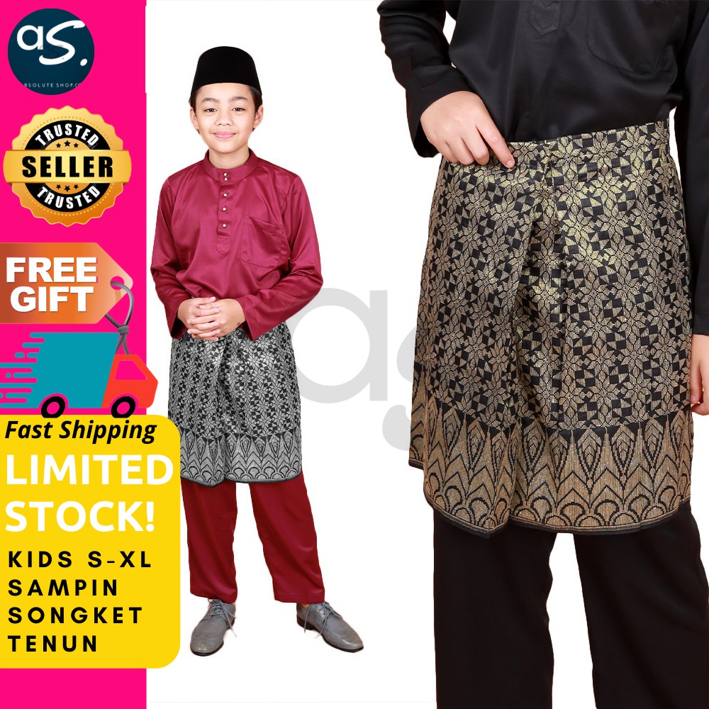 Samping Budak Kain Songket Siap Jahit Size S-XL | Sampin Budak | Kain ...