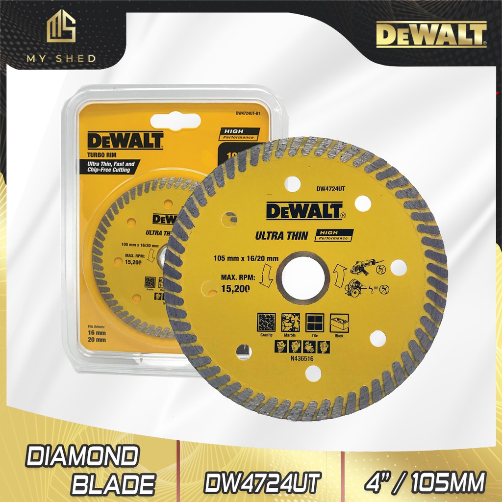 DEWALT Turbo Diamond Cutting Disc 4Inch DW4724UT Rim blade Rim Smooth Tile_A0 