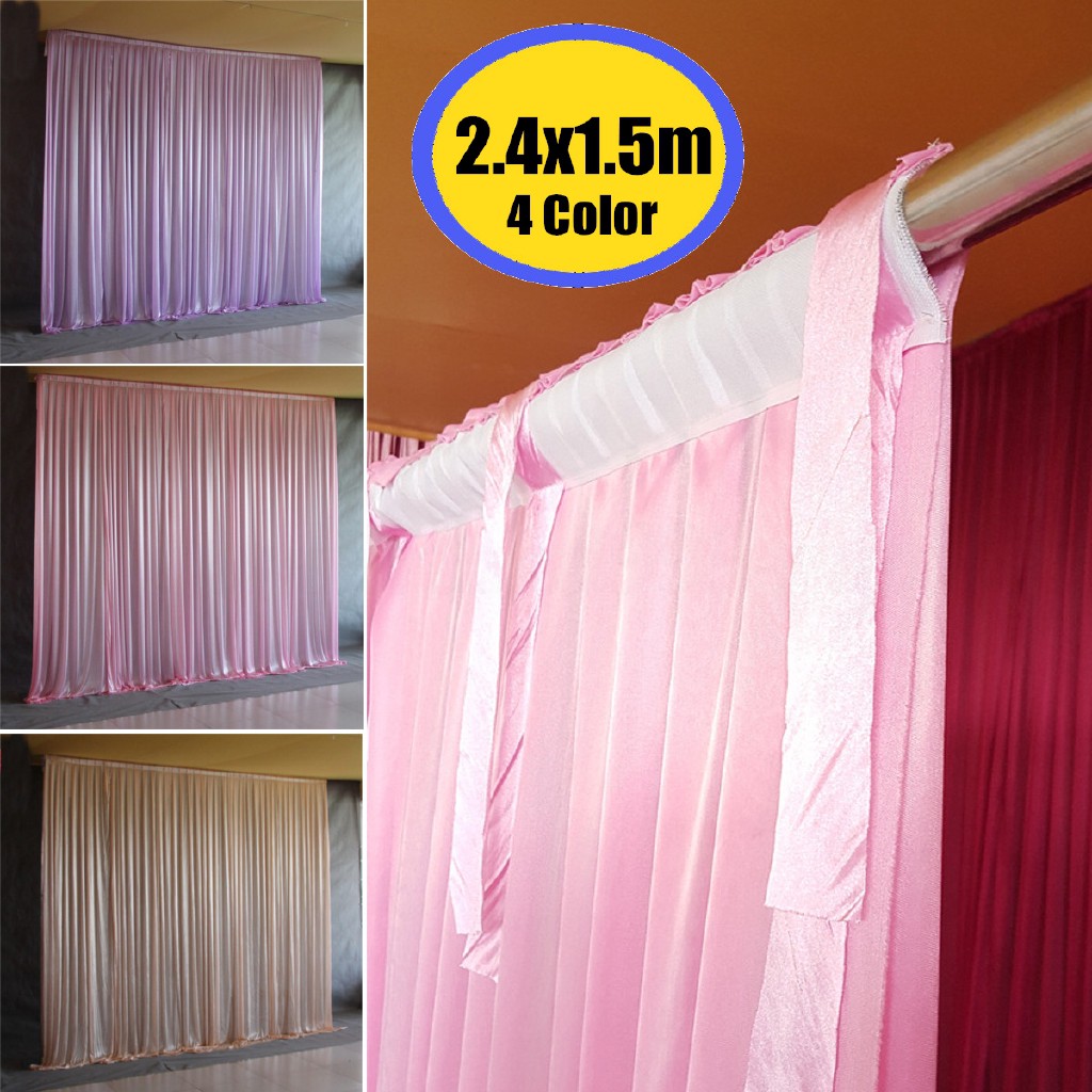 Gm 2 4m Colorful Ice Silk Cloth Wedding Party Backdrop Curtain