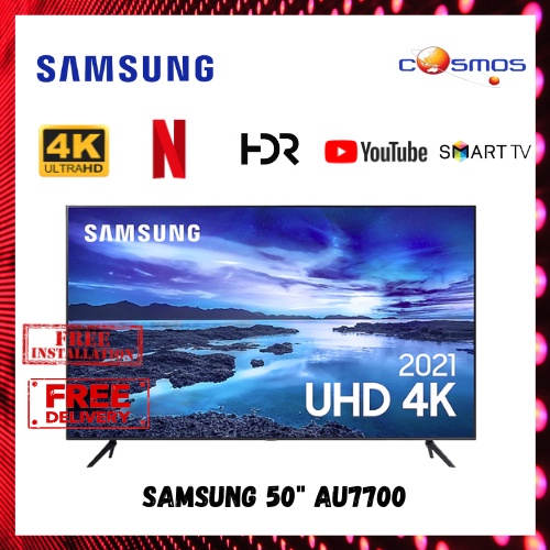 SAM SUNG 50 Inch AU7700 Crystal UHD TV (2021) 50AU7700 Shopee Malaysia