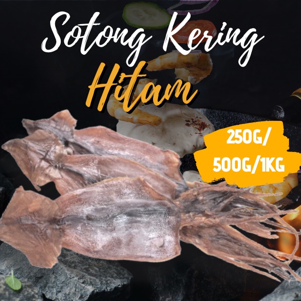 Sotong Kering Hitam (Gred AA)/Dried Black Squid [250G/500G/1 KG] Dried Black Squid/Food/Staples/Sea Food/墨鱼干/黑鱿鱼
