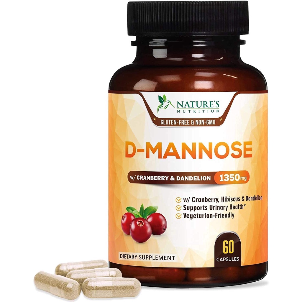 Nature's Nutrition D-Mannose 60 Capsules With Cranberry Extra Strength ...