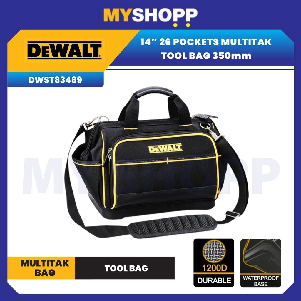 DEWALT 14in 26 Pocket Multitak Bag / Tool Bag / Hand Tool Bag / Multi ...