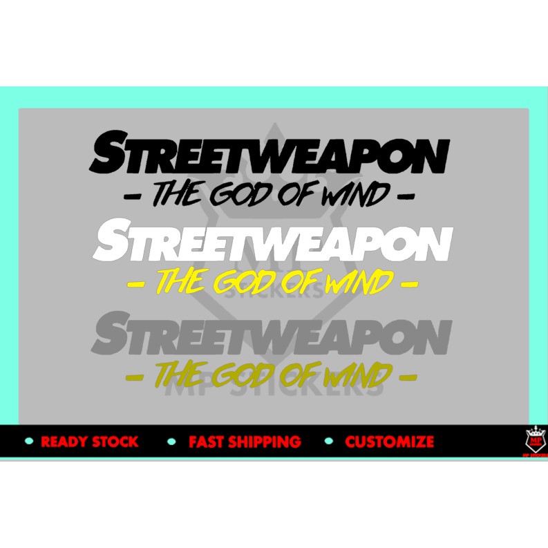 STREETWEAPON THE GOD OF WIND CAR STICKER WINDSCREEN 