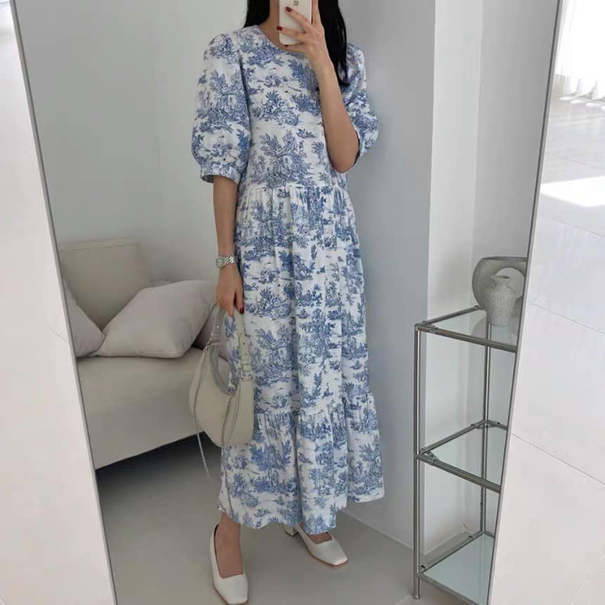 F.Fiesta Only korean fashion printed midi dress 3027