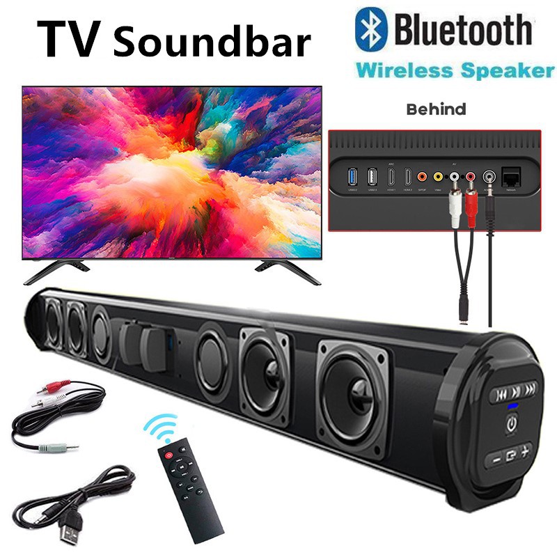 (Ready Stock) Column Powerful Home Theater TV Sound Bar Speaker Wired Wireless Bluetooth Surround Soundbar for PC TV Outdoor Speaker