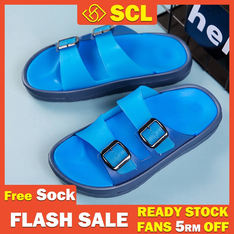 SCL Ready Stock Men's EVA Slippers Beach Sandals Non-slip Wear-resistant