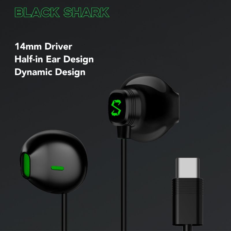 Original Black Shark BE11 TypeC USB Earphone Half Ear Headphone With Mic Volume Button Born For