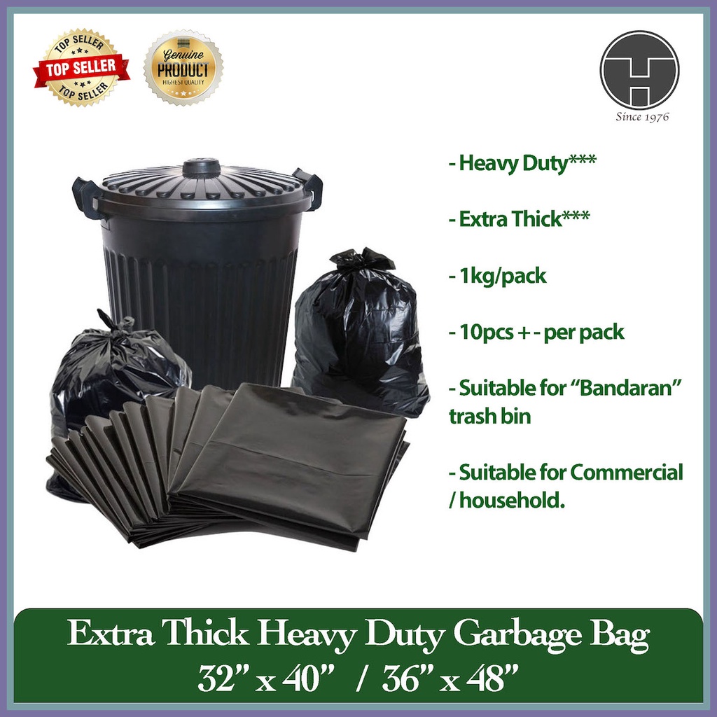 Teohin Kg Heavy Duty Garbage Rubbish Bag Large Plastik Sampah