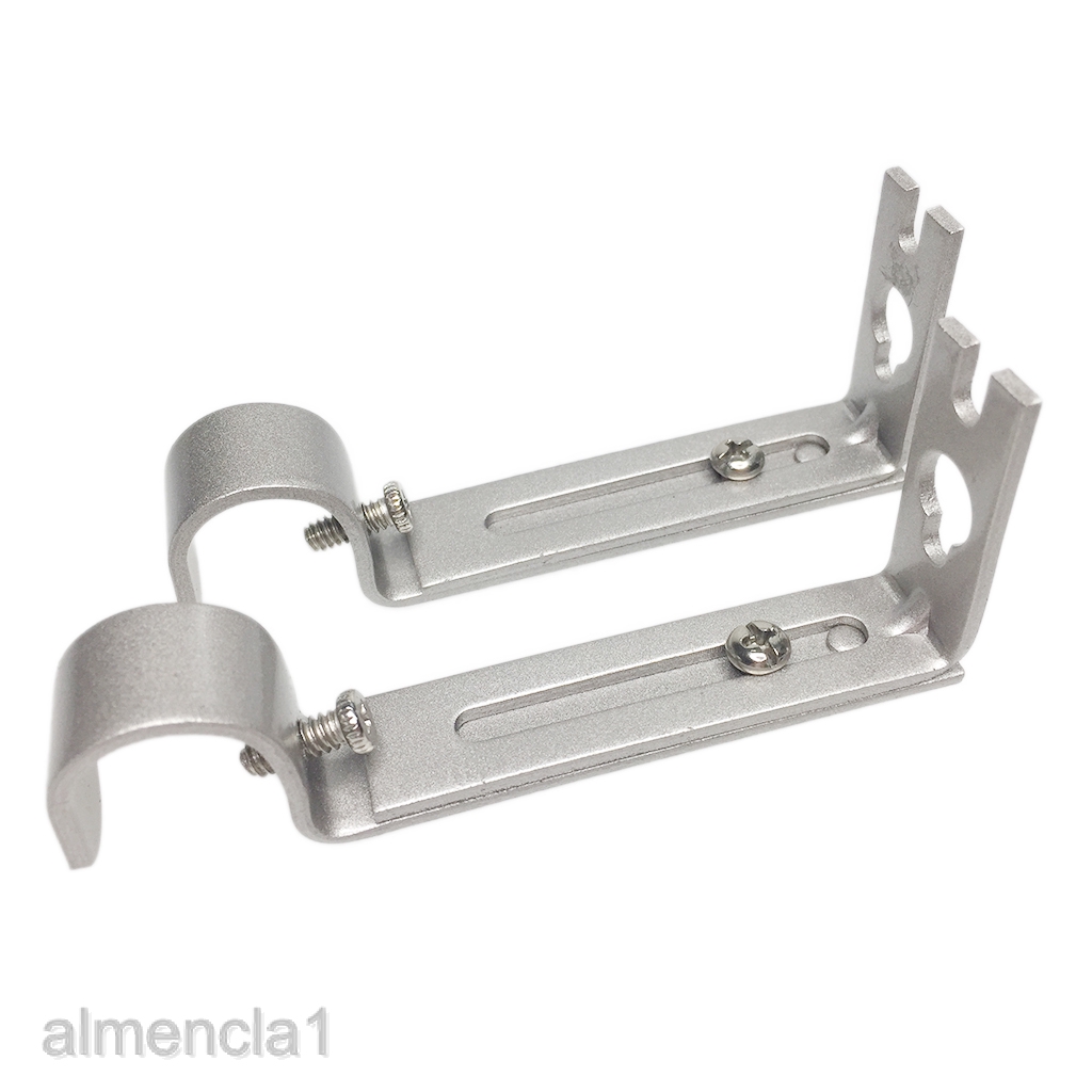 2pcs Adjustable Curtain Rod Brackets Drapery Pole Hangers Hooks