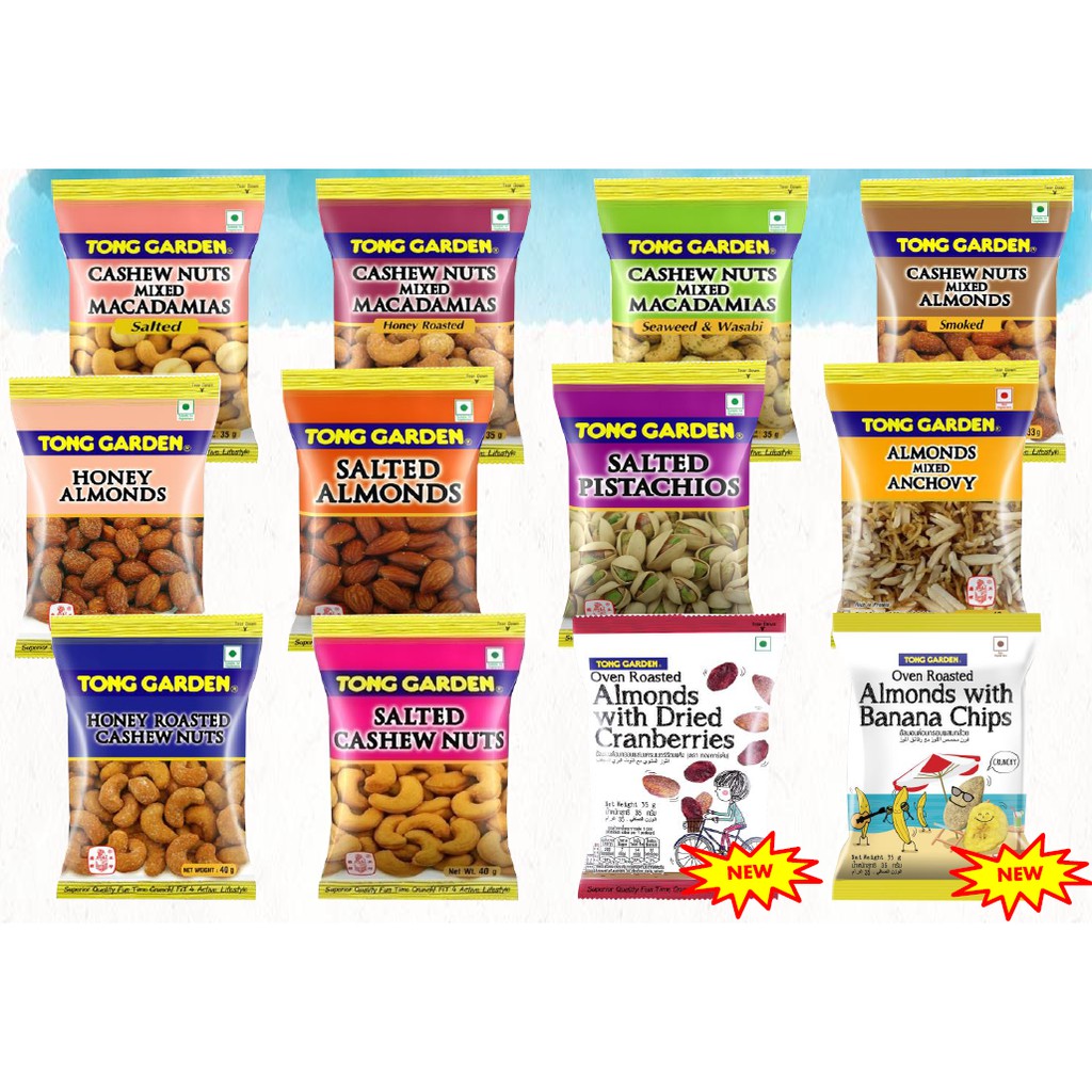 Tong Garden Cashew Nuts/Peanut/Pistachio/Sunflower Kernels (1 bag =12 packet) 40g Shopee Malaysia
