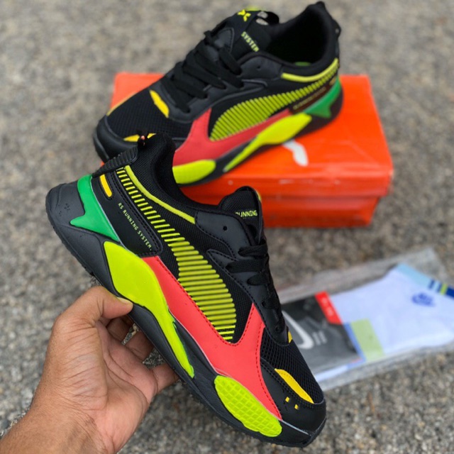 puma rsx black red