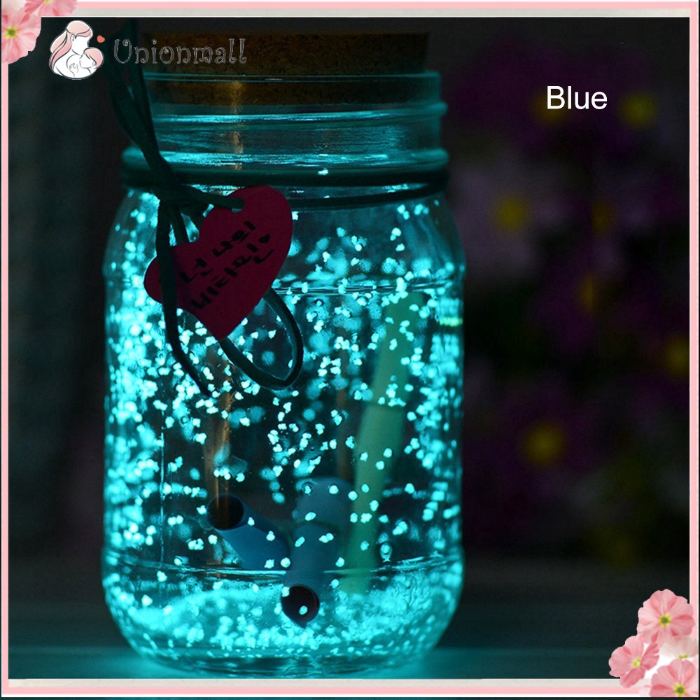 Unionmall Lucky Star Glass Jar Luminous Sand Wishing Bottle Diy