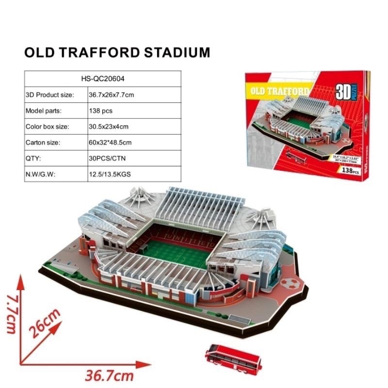 Old Trafford Stadium Football Club 3D Stadium Model Jigsaw Puzzle 