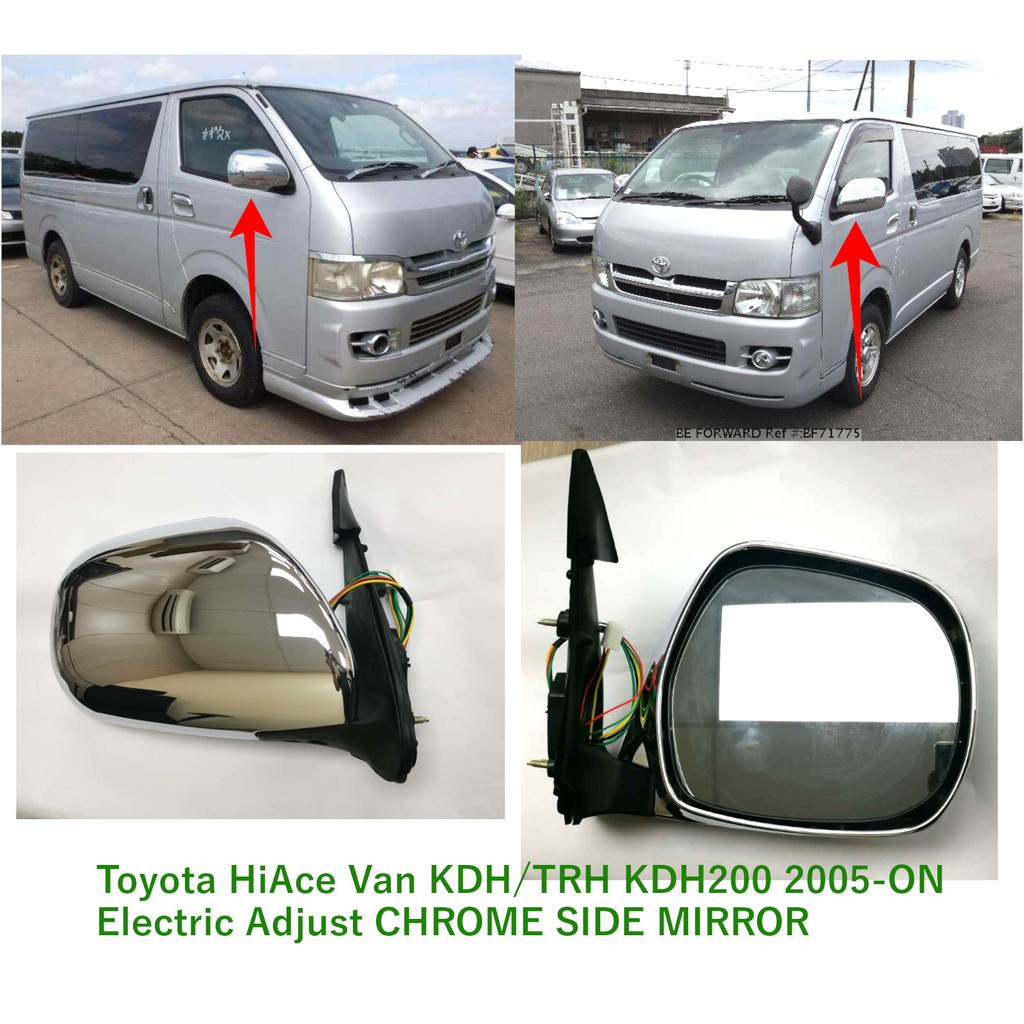 1 Pair Left+Right Hand Side Manual Side Mirror Fit Toyota HiAce H200 KDH200 05++ 
