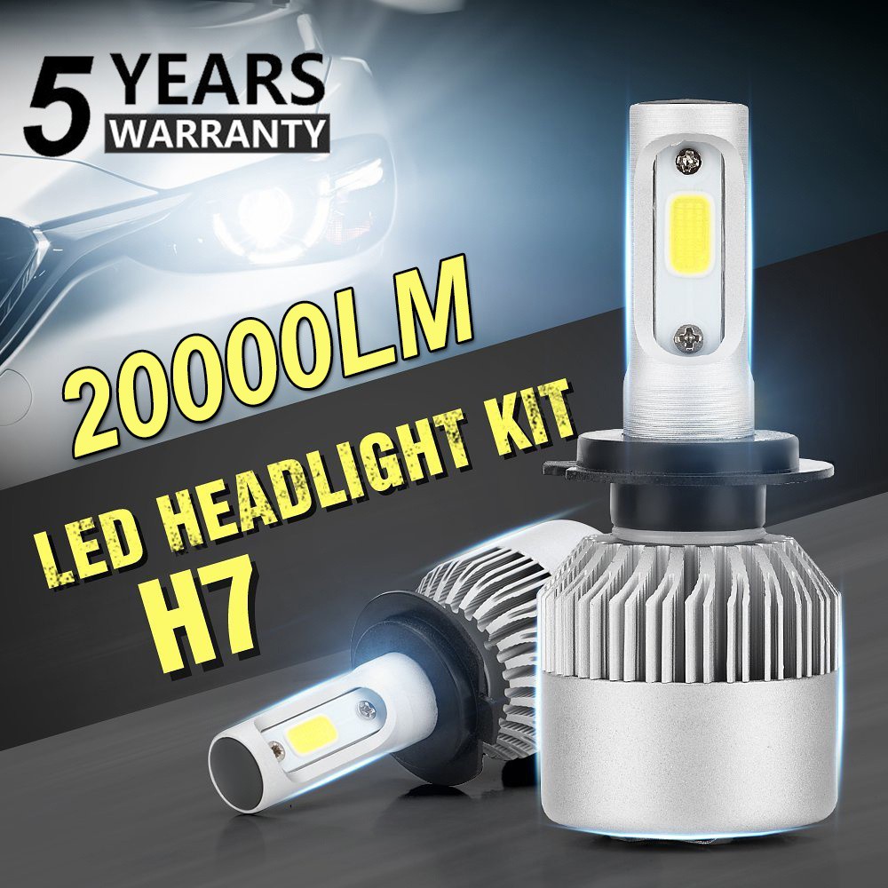 4x Mini H7 H7 LED Headlight Bulbs Combo 7600LM 60W 6000K Xenon White Hi-Low Beam