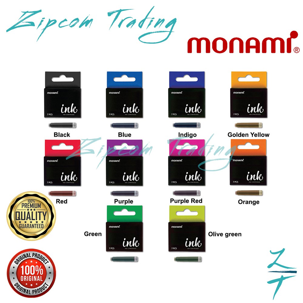 MONAMI OLIKA Fountain Pen Refill Ink Cartridge BLACK New PGMall