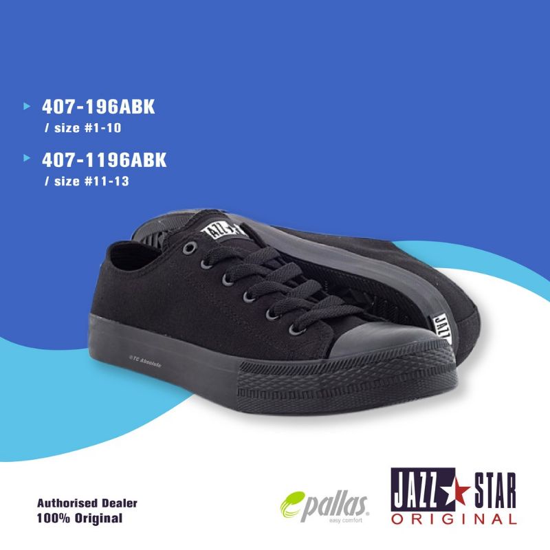 Pallas Jazz 407 196abk 407 1196abk Black Kasut Sekolah Hitam Shopee