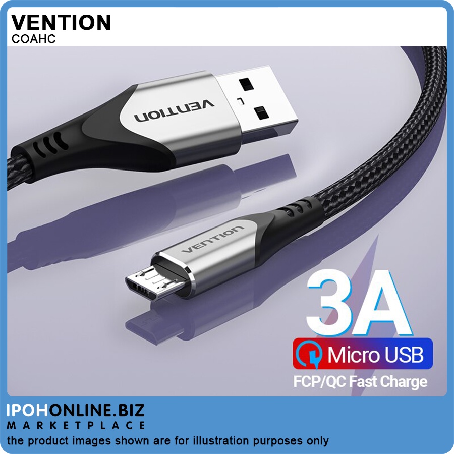 Vention Usb 2 0 A Male To Micro B Male 0 25m 3a Fast Charge Data Cable Shopee Malaysia