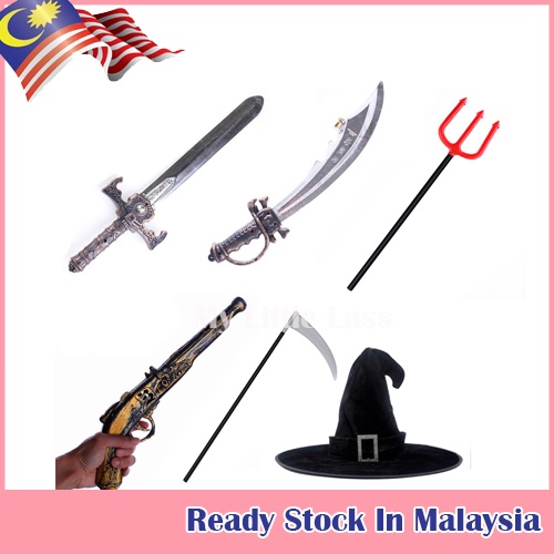 Spooky Hollow Scythe Weaponry Cowboy Pirate Witch Hat Pirate Knife Sword Costume Accessories