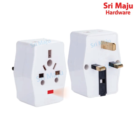 MAJU Premier Multi Adaptor Malaysia Fused 250V 13A UK 3 Pin 3 Way