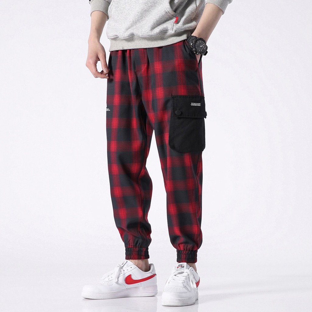 plaid sweatpants mens