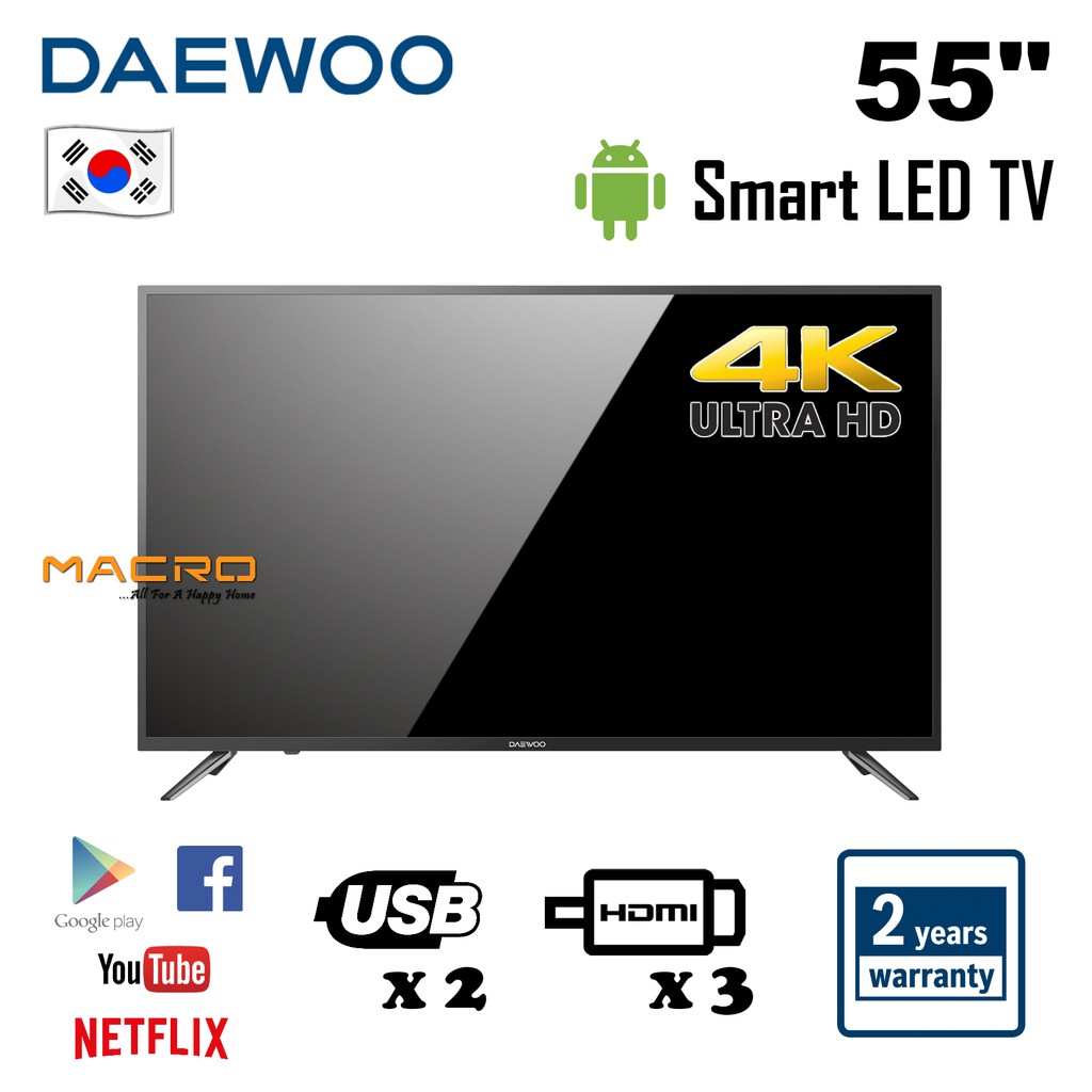 Daewoo U55v870vka 55 Ultra Hd 4k Smart Android Led Tv Shopee Malaysia