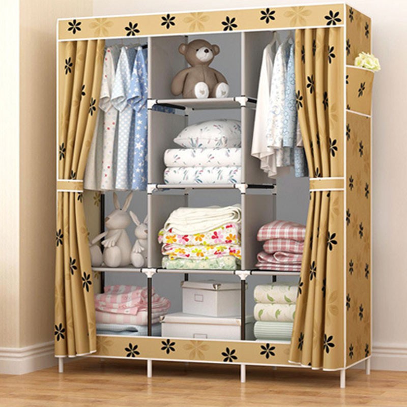 Multi Purpose Non Woven Large Wardrobe Closet Diy Folded