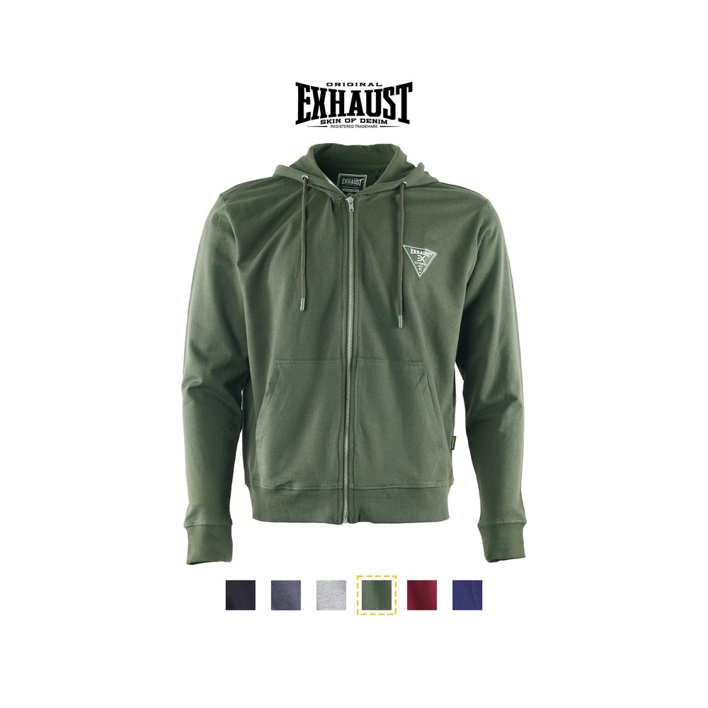 EXHAUST COLOURFUL COTTON HOODED ZIPPER JACKET 1132
