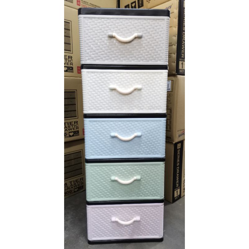 CENTURY B1450MC 5TIER PLASTIC DRAWER/CLOTH CABINAT