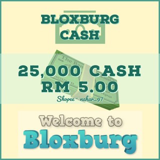 Sale Roblox Bloxburg Money 10k Shopee Malaysia