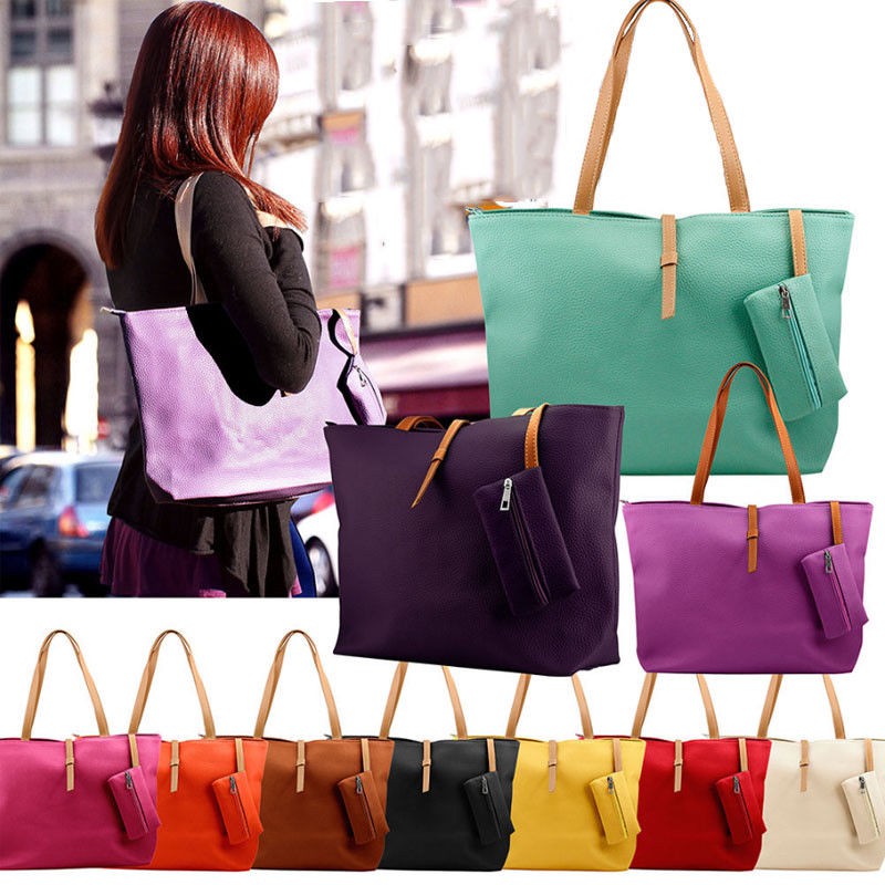 new womens faux leather fashion messenger handbag lady shoulder bag totes purse