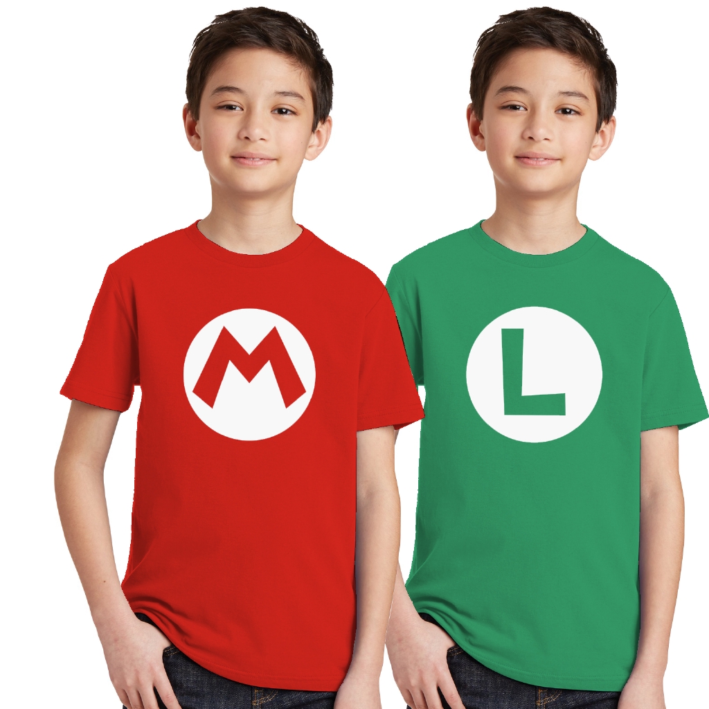 Super Mario Bros Kids Cosplay T Shirts Luigi Wario Princess Peach Waluigi Mario Shopee Malaysia - warios pants roblox