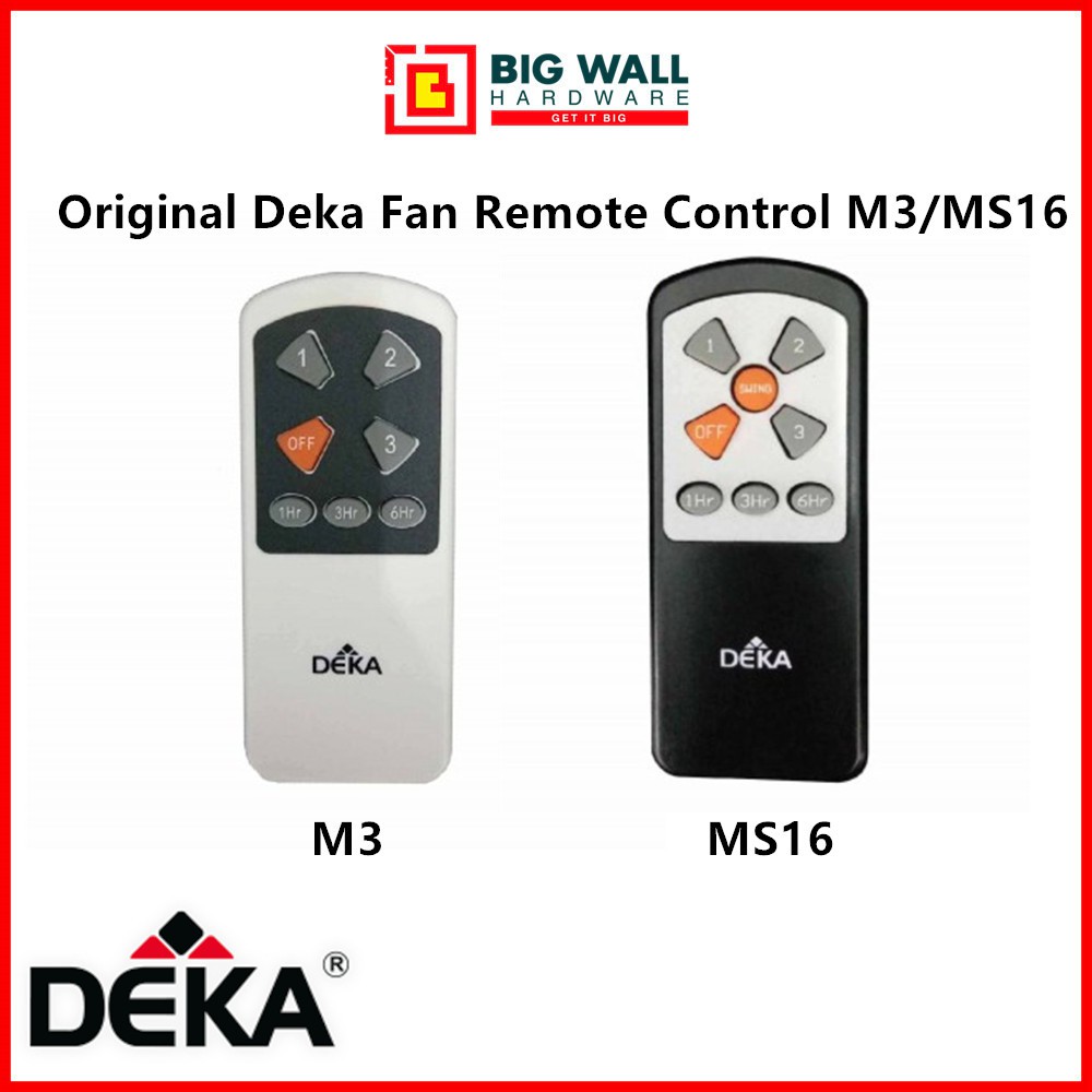 Deka Ceiling Fan 3 Speeds Remote Control M3/MS16 With Timer Function