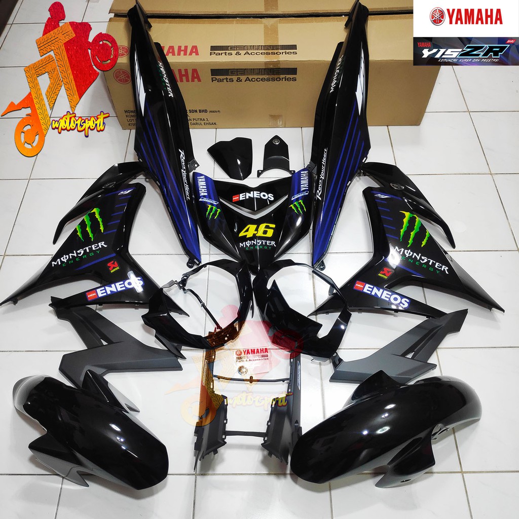 Yamaha Y15ZR Y15 V1 V2 Cover Set Full Black Monster GP Black HLY