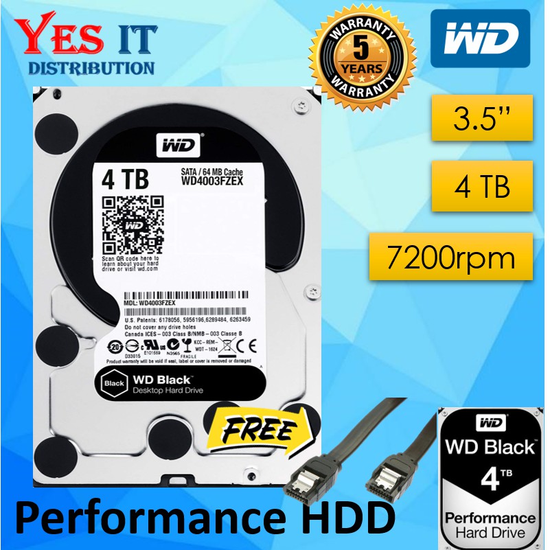 Wd Black 4tb Performance Desktop Hard Drive 70 Rpm Sata 6gb S 256mb Free Sata Cable Limited Stock Shopee Malaysia