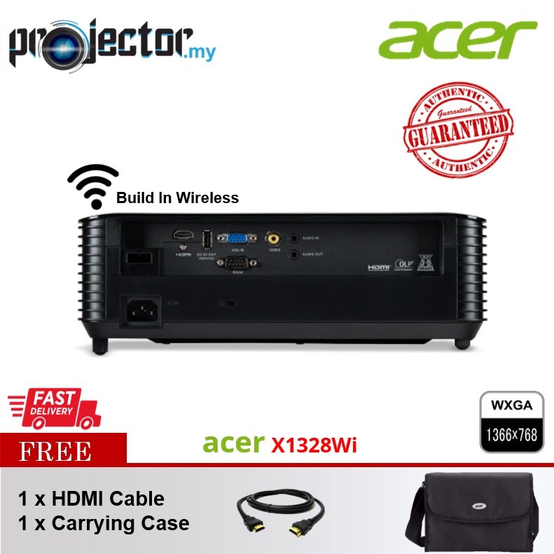 Acer DLPプロジェクター X1328Wi (WXGA (1280×800)/4500 ANSIlm/HDMI  1.4a/3D対応/2.8kg/2年間保証) X1328Wi[21] お買得大