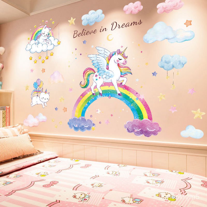 🎈Wall Sticker🎈Kartun Unicorn Pelekat Dinding Bayi Bilik Tidur 