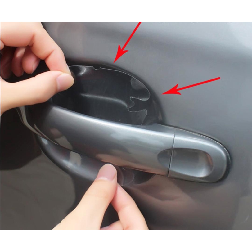 yuxiang 8PCS Carbon Fiber Compatible Car Door Handle Scratches Protective Films Side Sticker Scratches Car Door Protector Films 