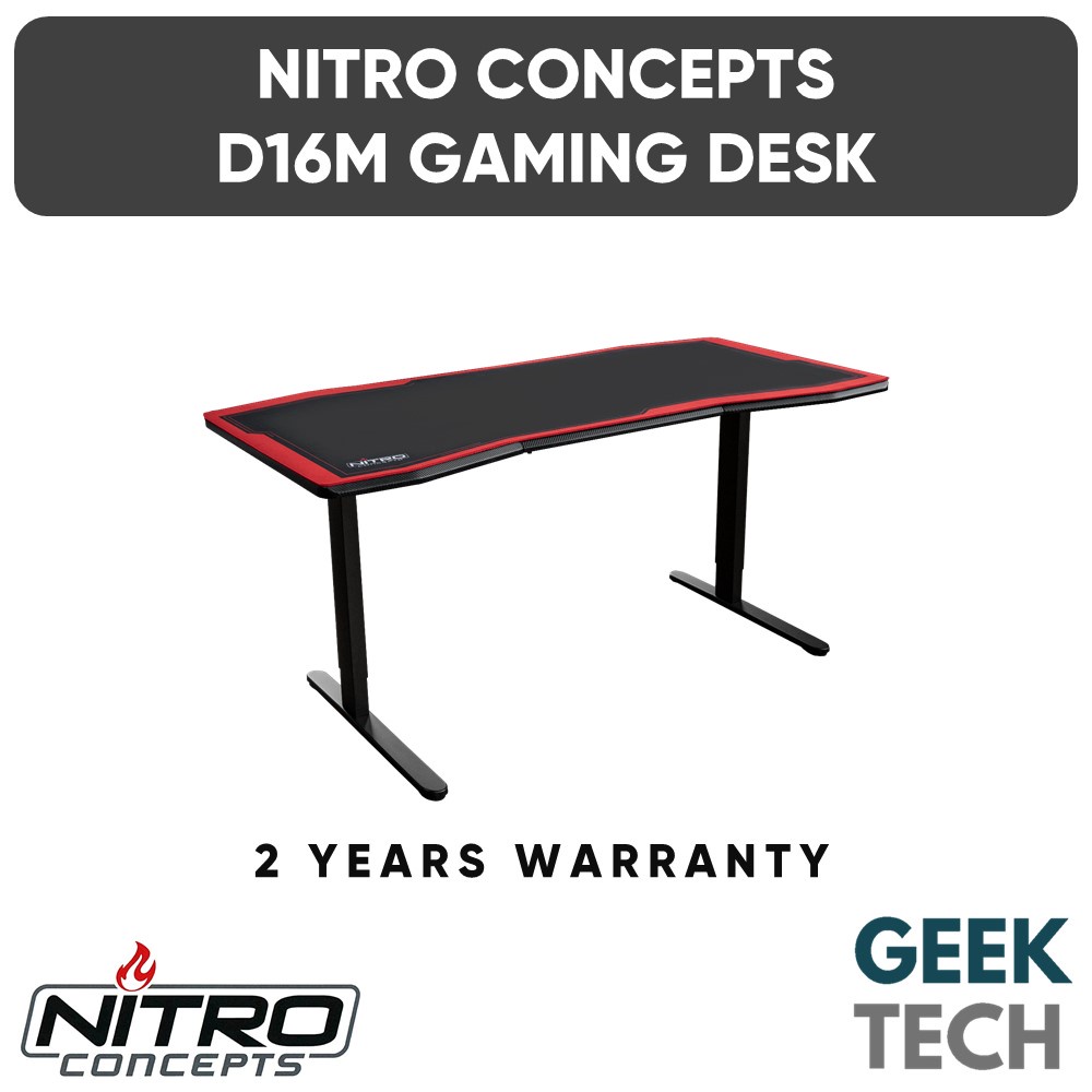 Nitro Concepts D16m Manually Adjustable Height Gaming Desk Shopee Malaysia