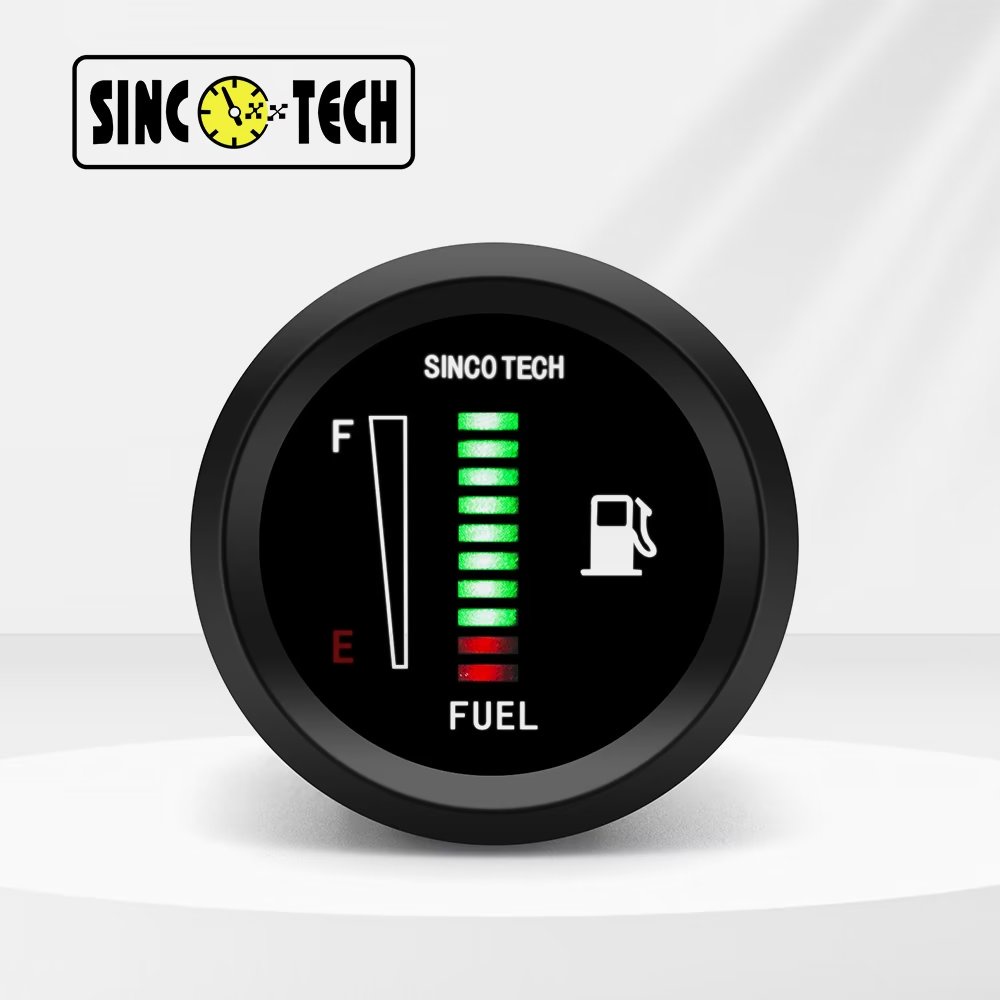 In Stock Sincotech 611F Car Fuel Level Gauge 52mm Black 8-18v Automobile Meter New!