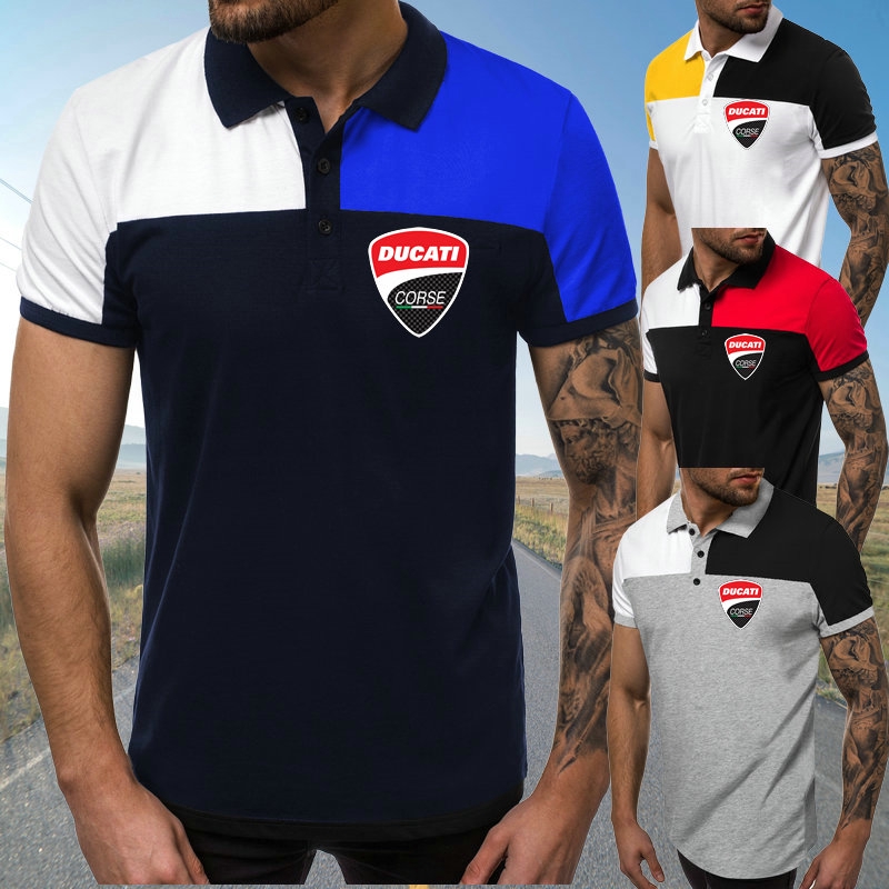 Man Racing On Bike Mens Short-Sleeve Polo Sport Shirt