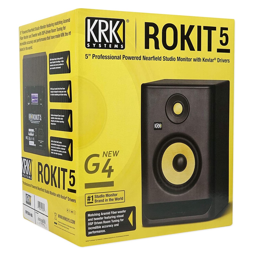 KRK ROKIT G4 5-Inch Powered Near-Field Studio Monitor RP5 G4 Pair |  