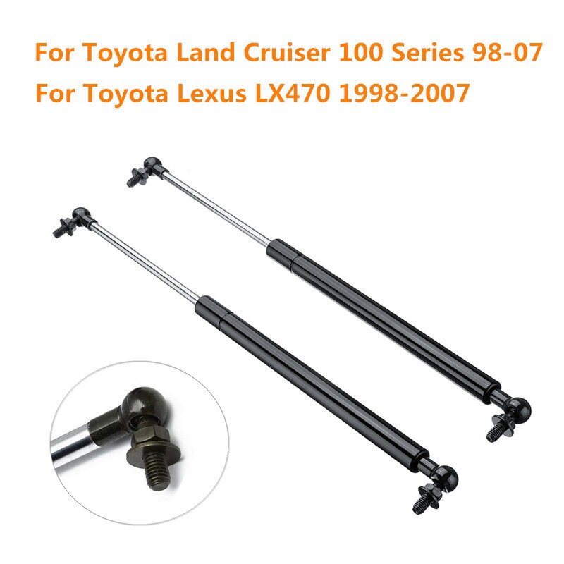 Car support rod 2pcs Car Bonnet Hood Gas Spring Struts Lift Support Rods fit for Toyota fit for Land Cruiser 100 fit for Lexus LX470 1998-2007 53450-69025 440mm Shock-absorbing support pillar 