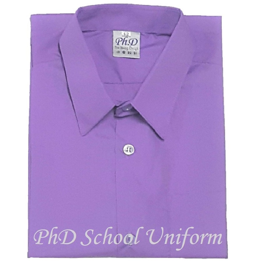 Size 9-18 PhD Purple Shirt Short Sleeve Best School Uniform | Baju Sekolah Ungu Seragam Lengan Pendek Berkualiti