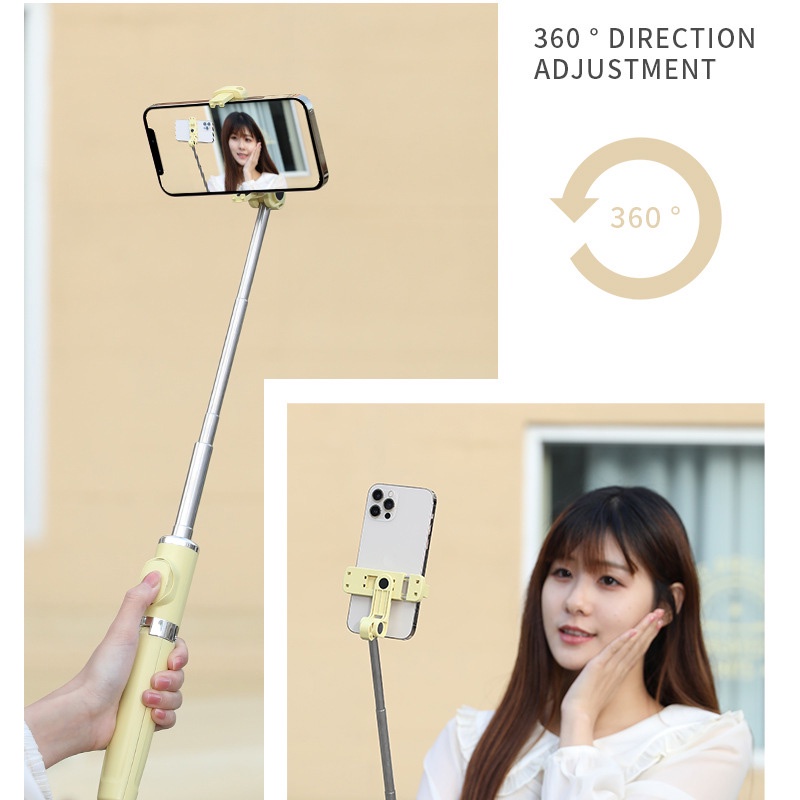 Multi Essential Upgraded 1Meter High 360 Degree Rotable Selfie Stick Stronger Hidden Tripod Wireless Bluetooth remote... - Image 5