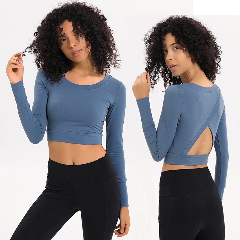 long sleeve crop athletic top