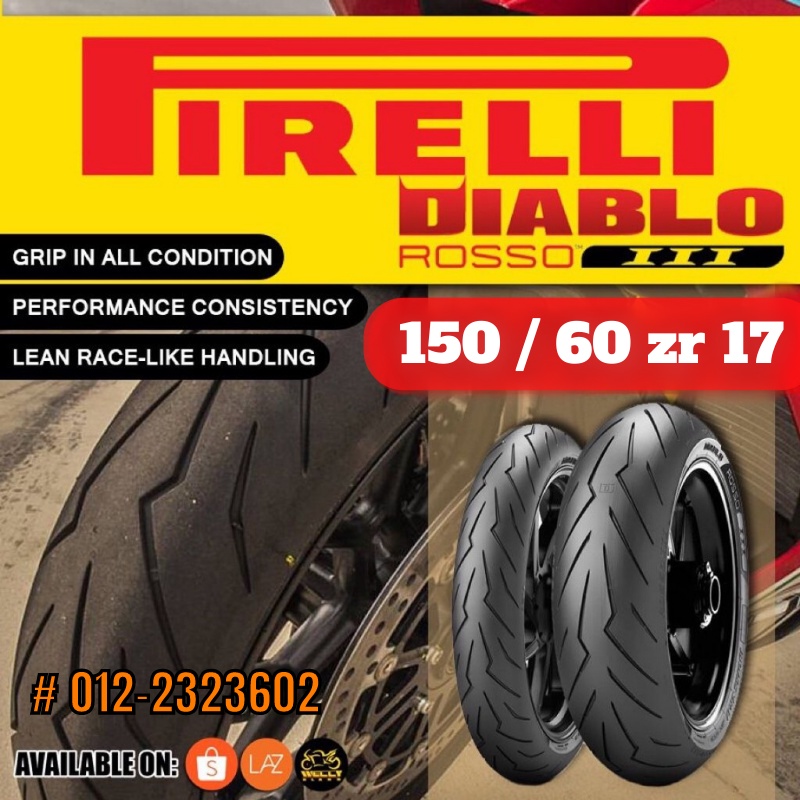 Tayar Tyre Pirelli Diablo Rosso 3 Iii Zr R Shopee Malaysia